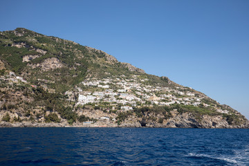 Fototapeta na wymiar A view of the Amalfi Coast between Amalfi and Positano. Campania. Italy