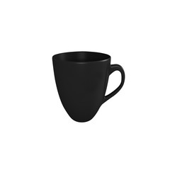 Realistic black cup isolated on white background. 3d render