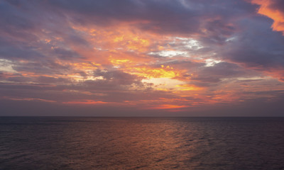 Sunset at the sea Beautiful orange light and quiet.