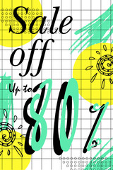 Sale off up to 80% paradise Poster. Vector illustration