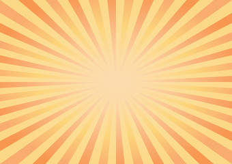 Abstract bright Yellow Orange rays background. Vector