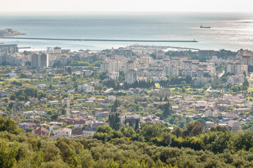 Obraz premium Bar city over Adriatic Sea in Montenegro