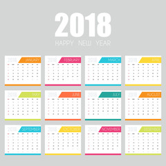 Calendar Planner for 2018 Year