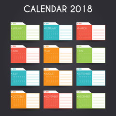 Calendar Planner for 2018 Year