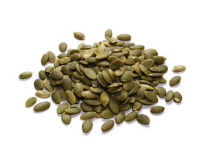Pumpkin seeds isolated on white background