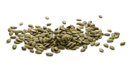 Pumpkin seeds isolated on white background
