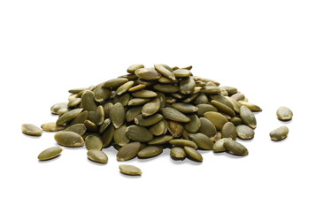Pumpkin seeds isolated on white background