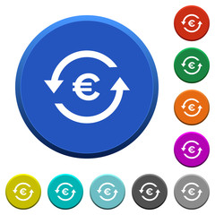 Euro pay back beveled buttons