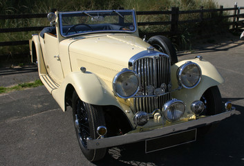 white vintage car