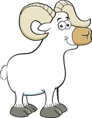 Obraz premium Cartoon illustration of a smiling ram.