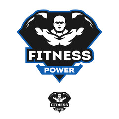 Energy fitness, sports logo.