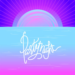 Party night poster with moon light