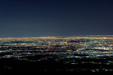 東京～横浜～湘南の夜景　丹沢大山山頂からの風景