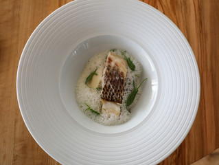Sea bream with celeric mousseline and shellfish smoked sauce