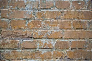Old red brick wall background texture