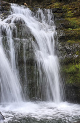 Water splashing down the falls.