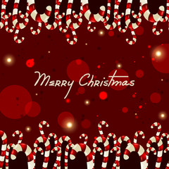 Sweet colorful candy for Happy New Year and Merry Christmas greeting background