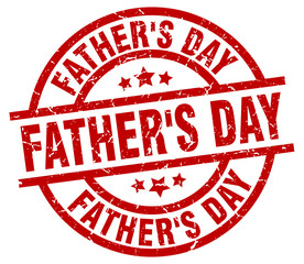 father's day round red grunge stamp