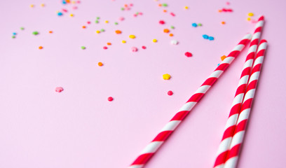 candy on a pink background