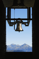 Bell at chapel Santa Maria degli Angeli. Monte Tamaro