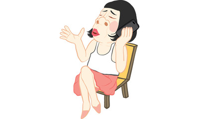 woman action cartoon vector