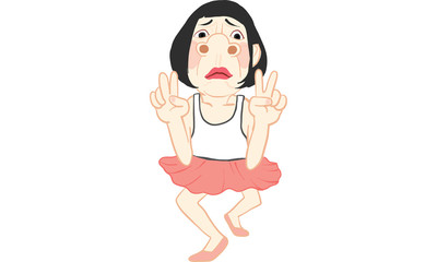 woman action cartoon vector