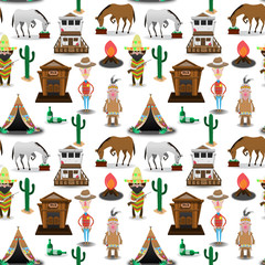 The Western Cowboy Pattern Cartoon