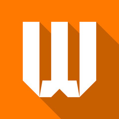 Alphabet paper cut letter W