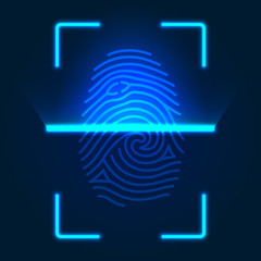 Futuristic fingerprint scanner.