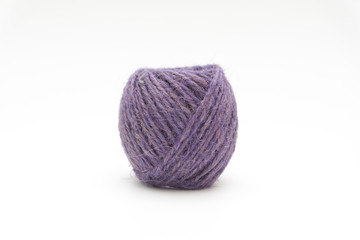 closeup purple wool thread