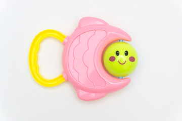 bell baby toy on white background