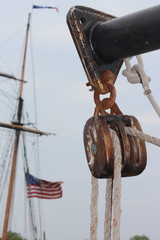 Vintage sailboat pulley