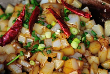 Gartenposter chinesisches Essen kalte Nudeln mit Sesamsauce © lzf