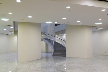 Interior of office building with a staircase