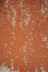 a piece of old rusty metal, the paint is corrupted