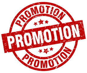 promotion round red grunge stamp
