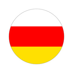 Circular world Flag south ossetia