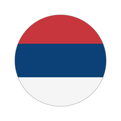 Circular world Flag serbia