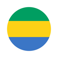 Circular world Flag gabon
