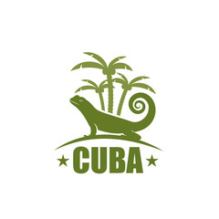 Naklejka premium Cuban curly tailed lizard sign