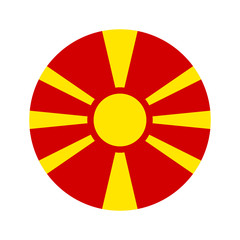 Obraz premium Circular world Flag macedonia