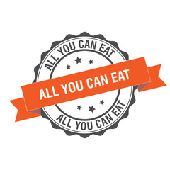 All you can eat stamp illustration