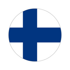 Obraz premium Circular world Flag finland