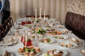 Table served and decorated for a celebration dinner