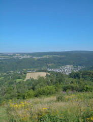 Fototapeta na wymiar Blick vom Grossen Kopf auf Arzbach,Westerwald,Rheinland-Pfalz,Deutschland