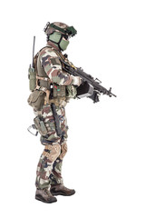 Paratroopers of french 1st Marine Infantry Parachute Regiment RPIMA studio shot