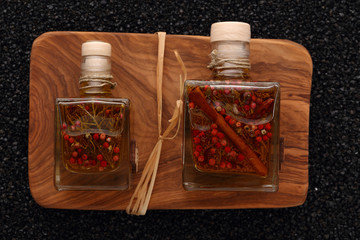 olive oil with spices and herbs