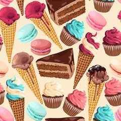 Seamless pattern with sweets