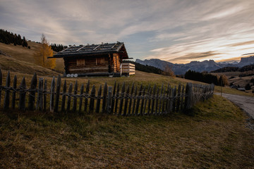 Wooden Cottages in the Dolomites