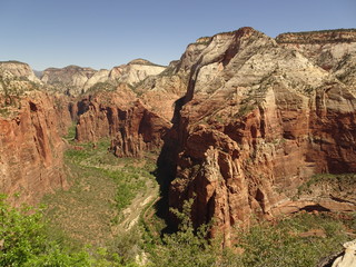 Angels Landing Trail - View over Zion National Park, Utah, USA